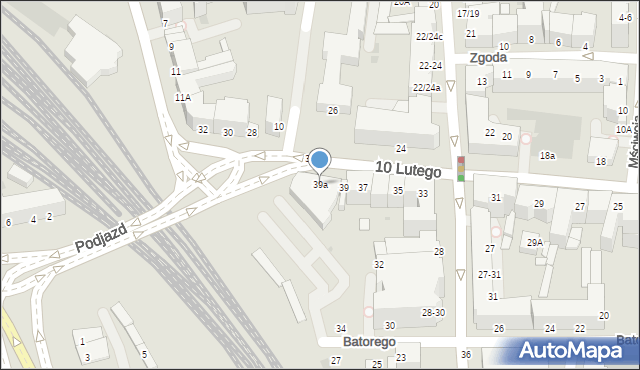 Gdynia, 10 Lutego, 39a, mapa Gdyni