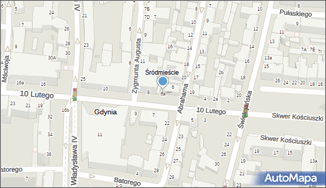 Gdynia, 10 Lutego, 6a, mapa Gdyni