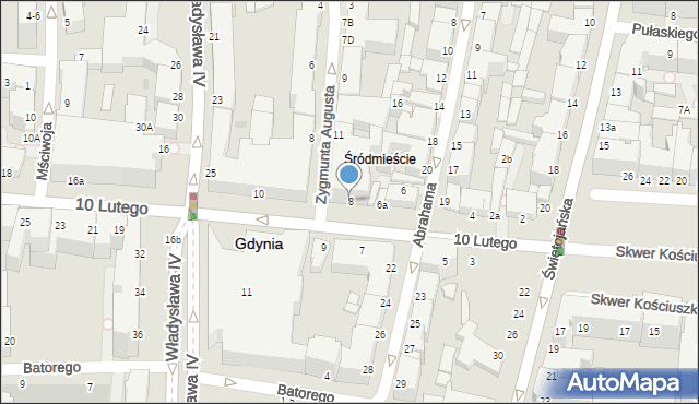 Gdynia, 10 Lutego, 8, mapa Gdyni