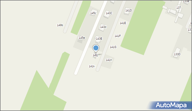 Zagościniec, 100-lecia, 141j, mapa Zagościniec