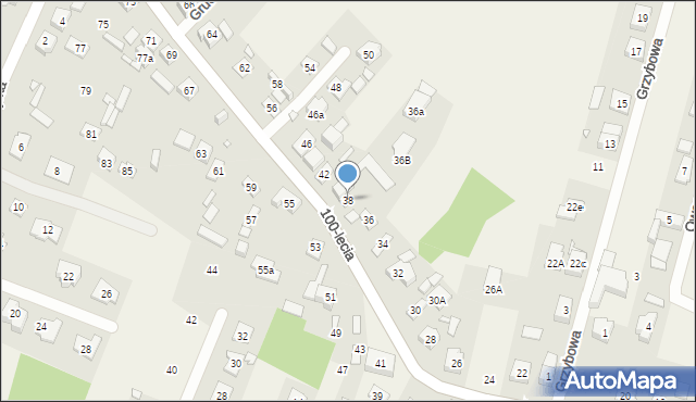 Zagościniec, 100-lecia, 38, mapa Zagościniec