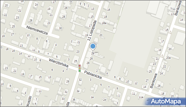 Aleksandrów Łódzki, 11 Listopada, 24, mapa Aleksandrów Łódzki