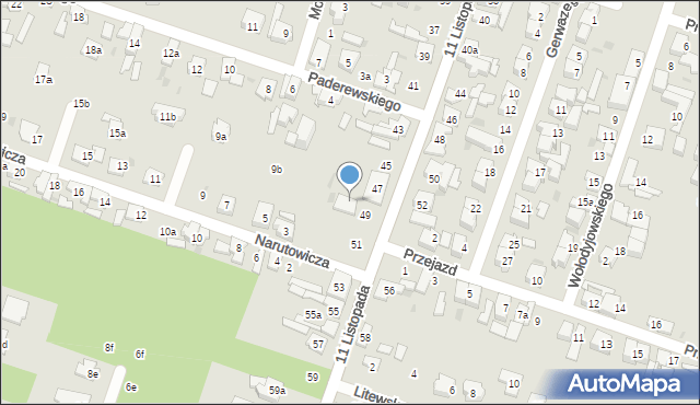 Aleksandrów Łódzki, 11 Listopada, 49a, mapa Aleksandrów Łódzki
