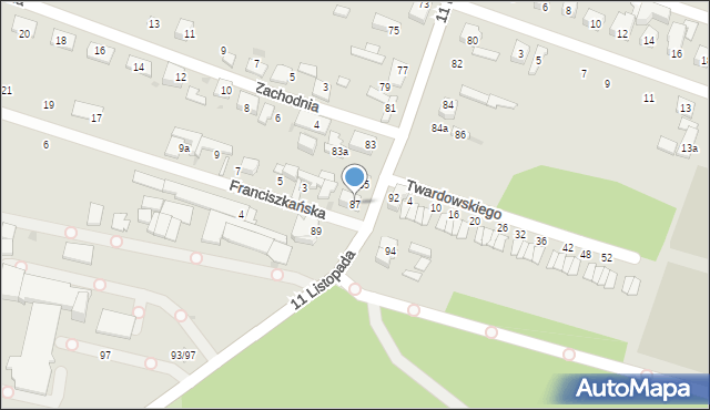 Aleksandrów Łódzki, 11 Listopada, 87, mapa Aleksandrów Łódzki