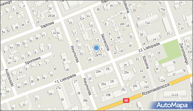 Białobrzegi, 11 Listopada, 24, mapa Białobrzegi