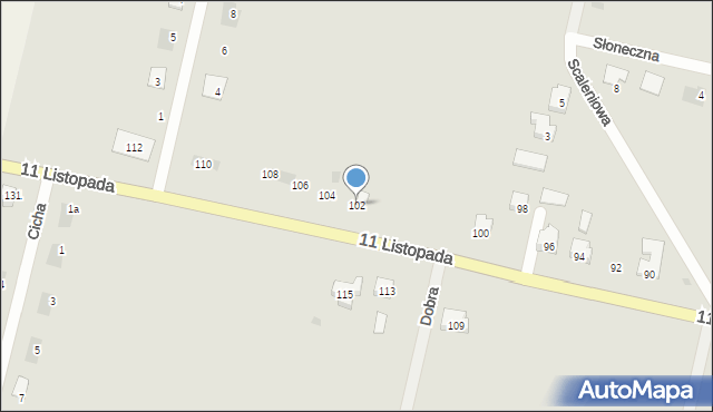 Bielsk Podlaski, 11 Listopada, 102, mapa Bielsk Podlaski