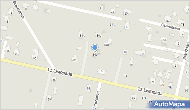 Bielsk Podlaski, 11 Listopada, 86a, mapa Bielsk Podlaski