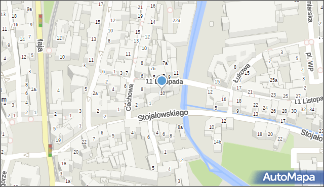 Bielsko-Biała, 11 Listopada, 10, mapa Bielsko-Białej