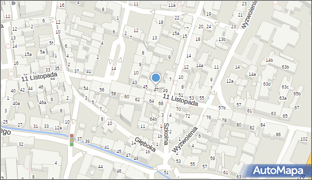 Bielsko-Biała, 11 Listopada, 47, mapa Bielsko-Białej