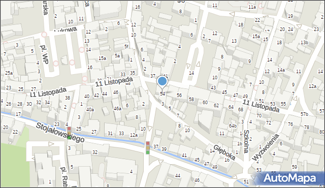 Bielsko-Biała, 11 Listopada, 54, mapa Bielsko-Białej