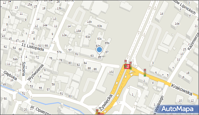 Bielsko-Biała, 11 Listopada, 65, mapa Bielsko-Białej