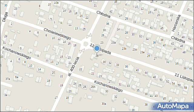 Biłgoraj, 11 Listopada, 28, mapa Biłgoraj