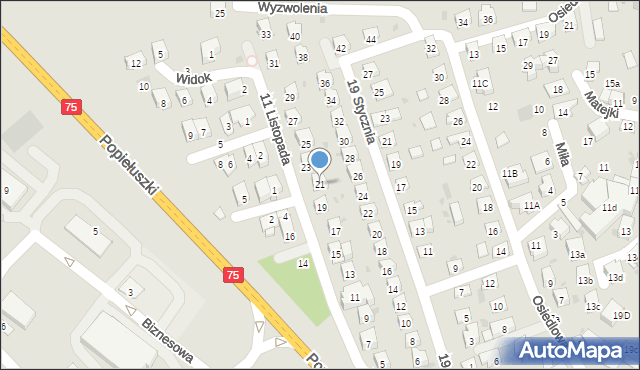 Brzesko, 11 Listopada, 21, mapa Brzesko