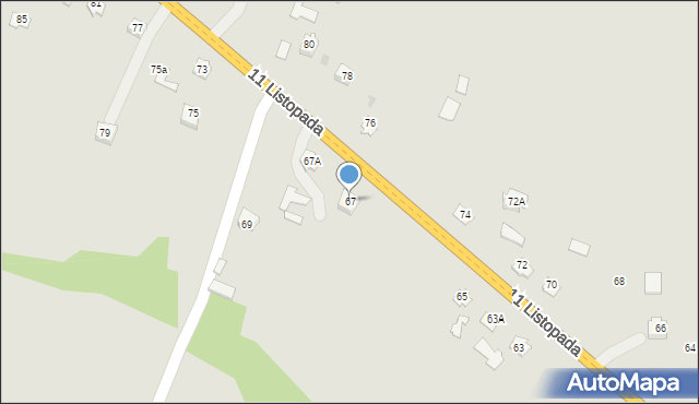 Brzostek, 11 Listopada, 67, mapa Brzostek