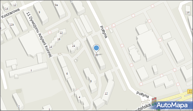 Bydgoszcz, 11 Dywizjonu Artylerii Konnej, 10, mapa Bydgoszczy