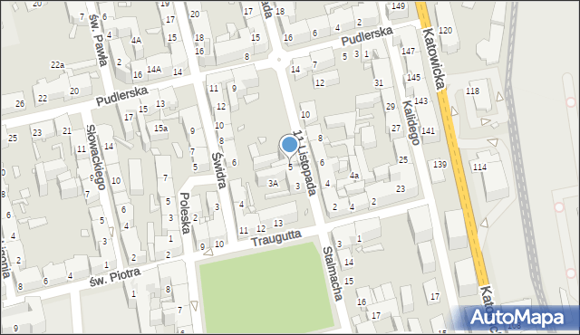 Chorzów, 11 Listopada, 5, mapa Chorzów