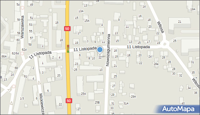 Ciechanów, 11 Listopada, 12, mapa Ciechanów