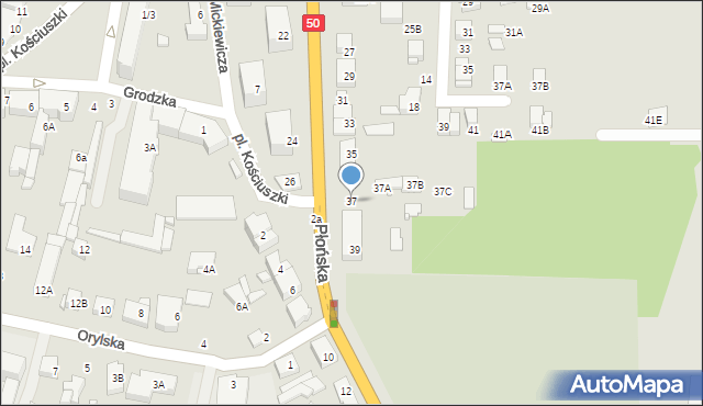 Ciechanów, 11 Pułku Ułanów Legionowych, 37, mapa Ciechanów