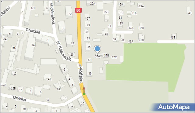 Ciechanów, 11 Pułku Ułanów Legionowych, 37A, mapa Ciechanów