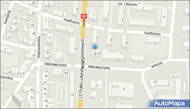 Ciechanów, 11 Pułku Ułanów Legionowych, 9, mapa Ciechanów