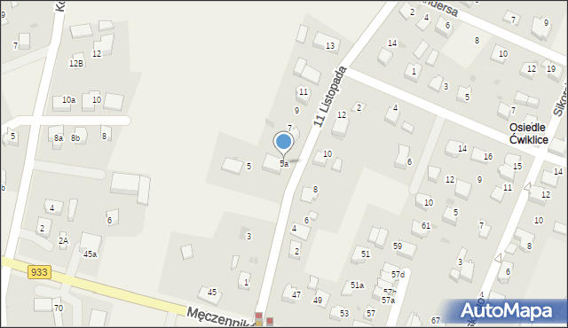 Ćwiklice, 11 Listopada, 5a, mapa Ćwiklice