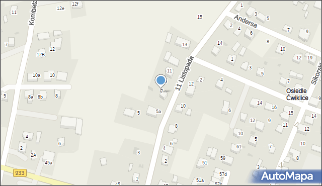 Ćwiklice, 11 Listopada, 7, mapa Ćwiklice