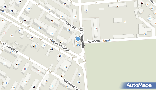 Dąbrowa Górnicza, 11 Listopada, 20b, mapa Dąbrowa Górnicza