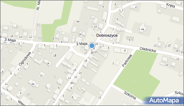 Dobroszyce, 11 Listopada, 20, mapa Dobroszyce