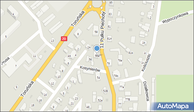 Drawsko Pomorskie, 11 Pułku Piechoty, 56a, mapa Drawsko Pomorskie