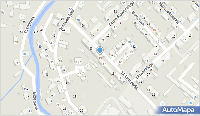 Dzierżoniów, 11 Listopada, 19, mapa Dzierżoniów
