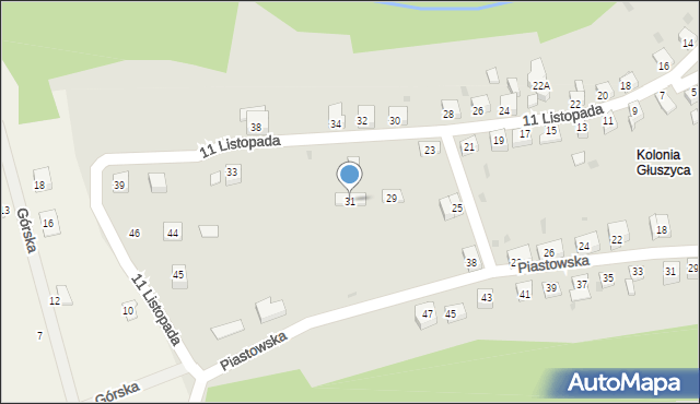 Głuszyca, 11 Listopada, 31, mapa Głuszyca