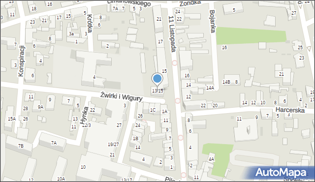 Grodzisk Mazowiecki, 11 Listopada, 13/15, mapa Grodzisk Mazowiecki