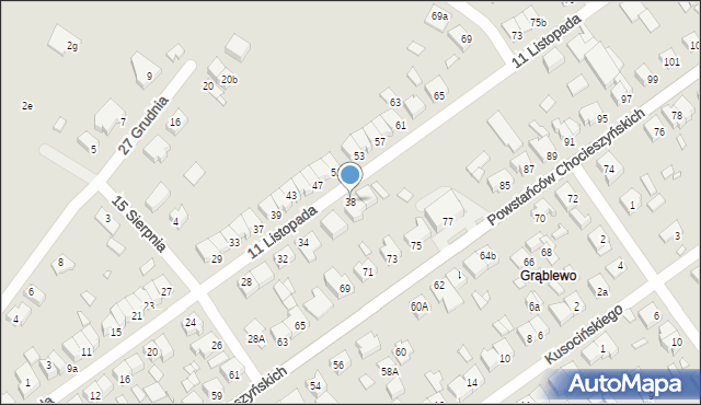Grodzisk Wielkopolski, 11 Listopada, 38, mapa Grodzisk Wielkopolski