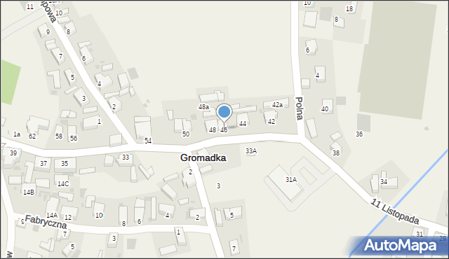 Gromadka, 11 Listopada, 46, mapa Gromadka