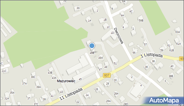 Jastrzębie-Zdrój, 11 Listopada, 49B, mapa Jastrzębie-Zdrój