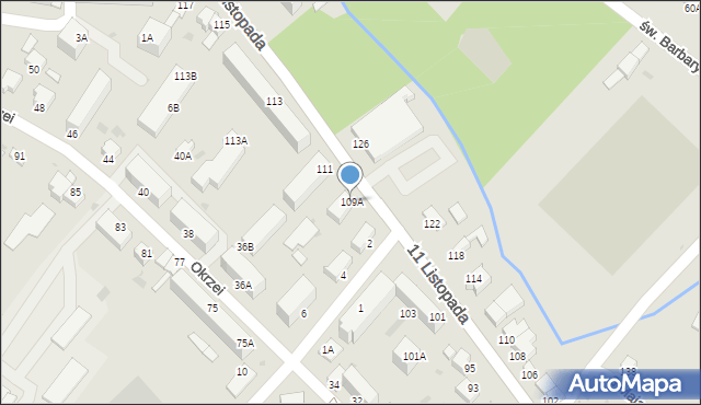 Jędrzejów, 11 Listopada, 109A, mapa Jędrzejów