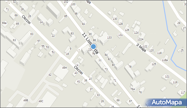 Jędrzejów, 11 Listopada, 79, mapa Jędrzejów