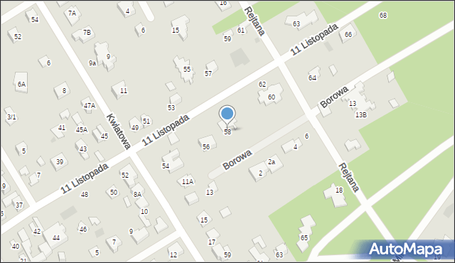 Józefów, 11 Listopada, 58, mapa Józefów