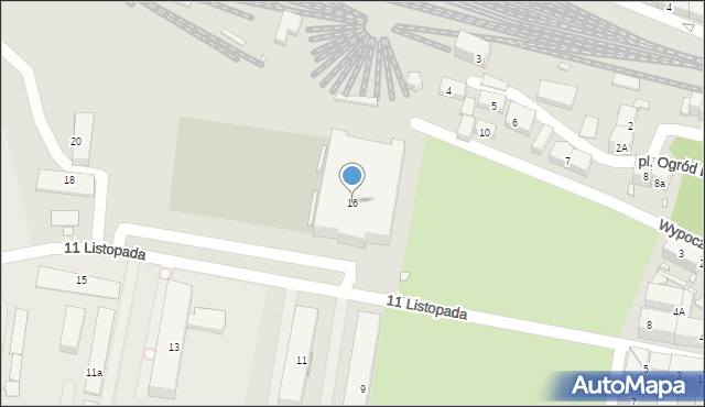 Katowice, 11 Listopada, 16, mapa Katowic