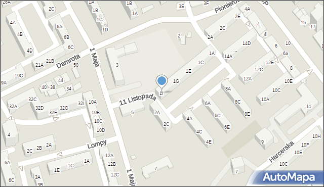 Kędzierzyn-Koźle, 11 Listopada, 1I, mapa Kędzierzyna-Koźle