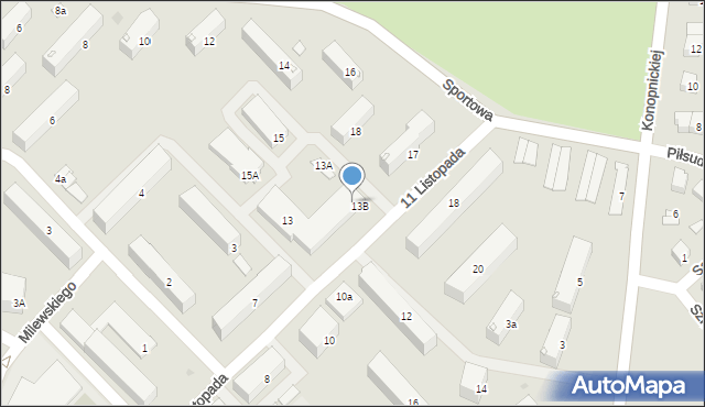 Kolno, 11 Listopada, 13f, mapa Kolno