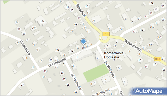 Komarówka Podlaska, 11 Listopada, 10, mapa Komarówka Podlaska