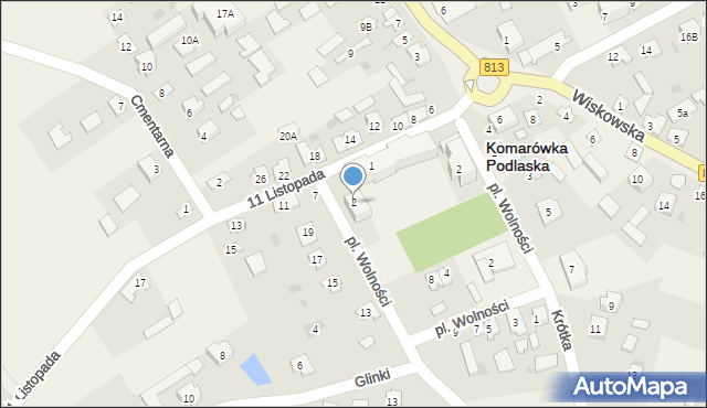 Komarówka Podlaska, 11 Listopada, 2, mapa Komarówka Podlaska