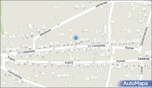 Koprzywnica, 11 Listopada, 22, mapa Koprzywnica