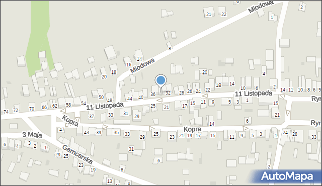 Koprzywnica, 11 Listopada, 34, mapa Koprzywnica