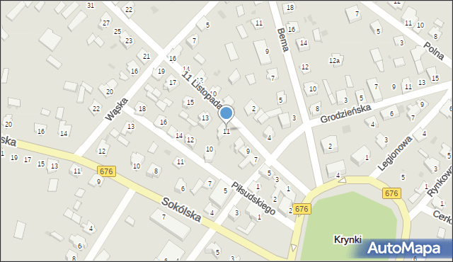 Krynki, 11 Listopada, 11, mapa Krynki
