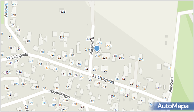 Łomianki, 11 Listopada, 22A, mapa Łomianki