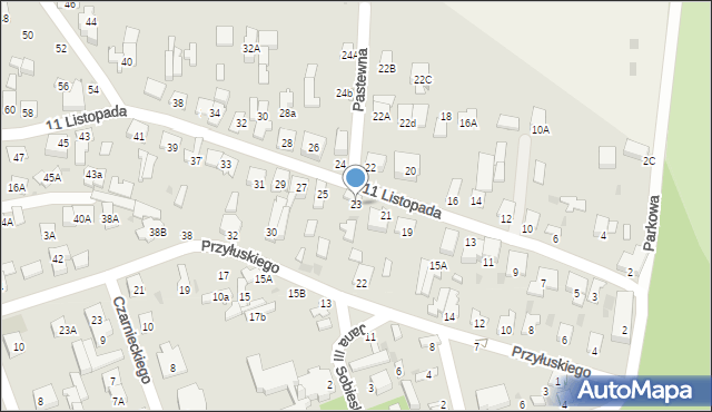 Łomianki, 11 Listopada, 23, mapa Łomianki