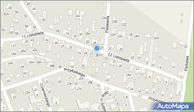 Łomianki, 11 Listopada, 25, mapa Łomianki