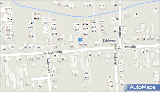 Luboń, 11 Listopada, 100a, mapa Luboń